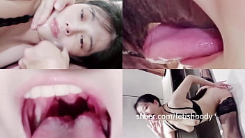 Intense deepthroat and facial with Asian girlfriend in various positions