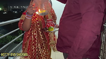 A post-fasting couple's intimate encounter with explicit talk on Karwa Chauth