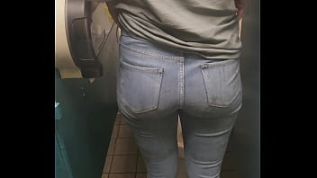 Public restroom encounter with a pawg worker in doggy style